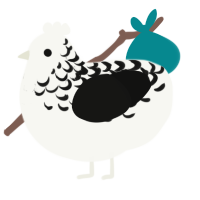 Weary Soul, a white and black chicken with a half-lace pattern