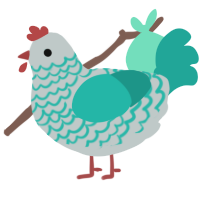 (unnamed), a silver and turquoise chicken with a lace pattern