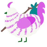 (unnamed), a white and orchid chicken with a bar pattern