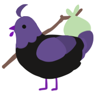Mafuyu, a sable and overcast chicken with a head pattern