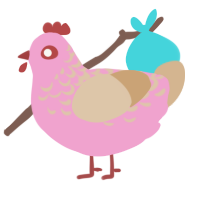 (unnamed), a pink and beige chicken with a half-lace pattern