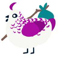 (unnamed), a white and plum chicken with a half-lace pattern