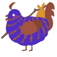 (unnamed), a indigo and russet chicken with a bar pattern