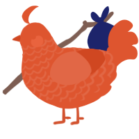 Scarlet Ibis, a vermilion chicken with a lace pattern