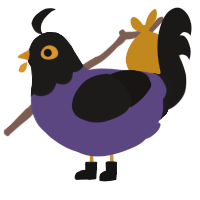 emo, a overcast and sable chicken with a head pattern