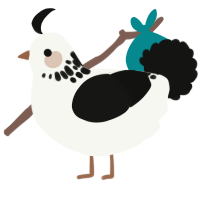 (unnamed), a white and black chicken with a neck-speckle pattern