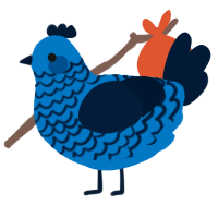 Nightsong, a sapphire and tumblr chicken with a lace pattern