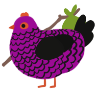 (unnamed), a plum and black chicken with a lace pattern