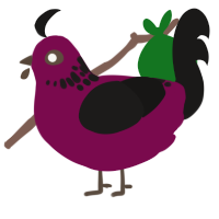 Winter Nights, a wine and sable chicken with a neck-speckle pattern