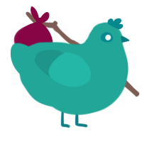 Littorally, a turquoise chicken