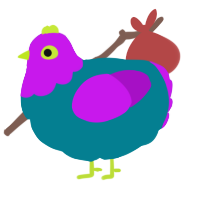 (unnamed), a sea and amethyst chicken with a head pattern