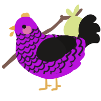 1st generation, a amethyst and sable chicken with a lace pattern