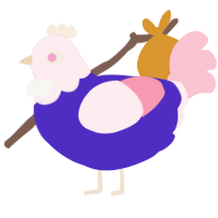 A indigo and rose chicken with a head pattern