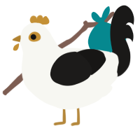 (unnamed), a white and sable chicken