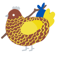 popcorn chicken, a russet and yellow chicken with a lace pattern