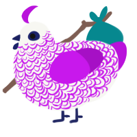 (unnamed), a white and amethyst chicken with a double-lace pattern