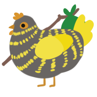 (unnamed), a grey and yellow chicken with a bar pattern