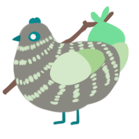 Mint Choco, a ash and gluppy chicken with a bar pattern