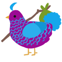FruitPunch, a plum and sky chicken with a lace pattern