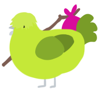田雞 field chick, a lime and chartreuse chicken