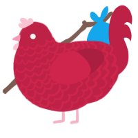 maraschino, a crimson chicken with a lace pattern