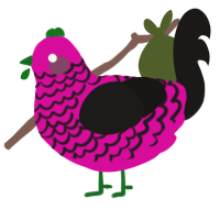 (unnamed), a fuchsia and sable chicken with a lace pattern