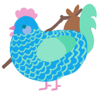Yarn Cake, a sky and mint chicken with a lace pattern