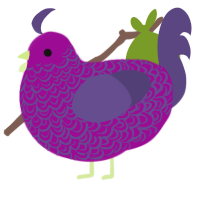 Amiss, a plum and overcast chicken with a double-lace pattern