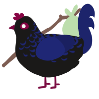 Let Them Live, a sable and navy chicken with a half-lace pattern