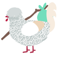 (unnamed), a silver and cream chicken with a double-lace pattern