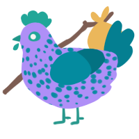 Mystique, a lilac and sea chicken with a speckle pattern