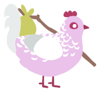 焚きつけ, a lavender and silver chicken with a half-lace pattern