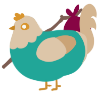 Tidepool, a turquoise and beige chicken with a head pattern
