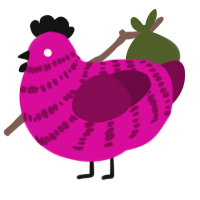 (unnamed), a fuchsia and wine chicken with a bar pattern