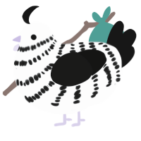 ivan, a mist and black chicken with a bar pattern