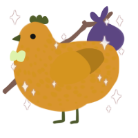 Mango, a orange and ochre chicken with a speckle pattern