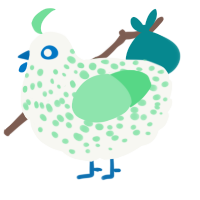 mint, a white and spring chicken with a speckle pattern