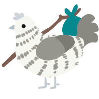 hauntology, a white and ash chicken with a bar pattern