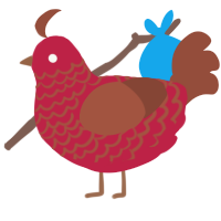 choc cherry, a crimson and russet chicken with a lace pattern