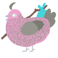 (unnamed), a pink and ash chicken with a double-lace pattern