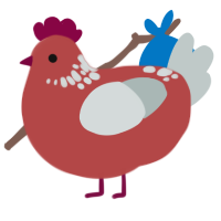 (unnamed), a red and silver chicken with a neck-speckle pattern