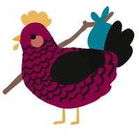 (unnamed), a maroon and black chicken with a lace pattern