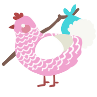 (unnamed), a pink and white chicken with a lace pattern