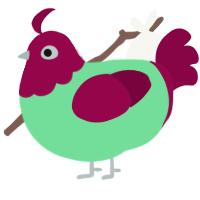 Forest Gauntlets, a spring and maroon chicken with a head pattern