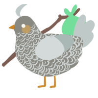 Nimbus, a ash and silver chicken with a double-lace pattern