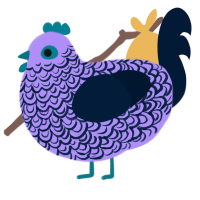 Blink, a lilac and tumblr chicken with a double-lace pattern