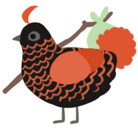Carrot Juice, a sable and vermilion chicken with a lace pattern