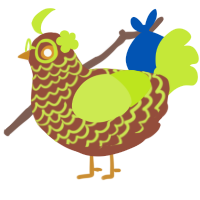 Garden, a russet and lime chicken with a lace pattern