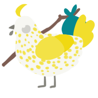 (unnamed), a white and yellow chicken with a speckle pattern
