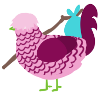 Rosebud, a pink and wine chicken with a lace pattern